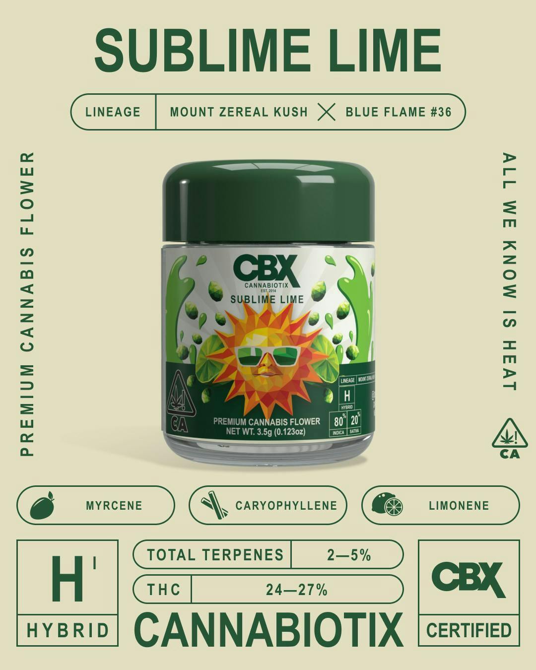 Photograph of product: CBX 3.5g - Sublime Lime