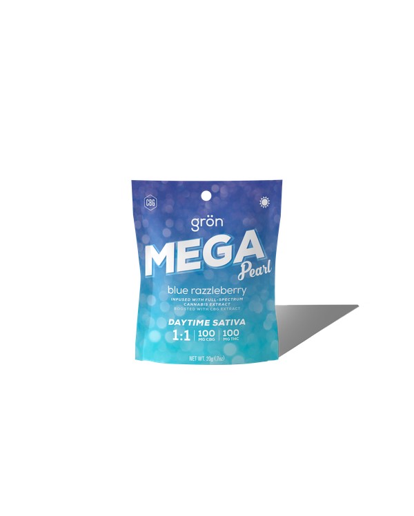 Photograph of product: GRON: Mega Blue Razzleberry Gummy CBN/TH-oui 1:1 - 200mg (Oui'd)