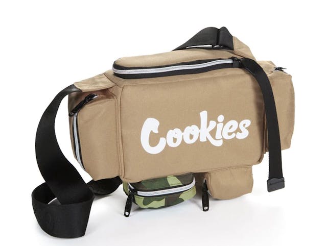 Photograph of product: Militant  Textured Nylon Shoulder Bag  - Tan - 