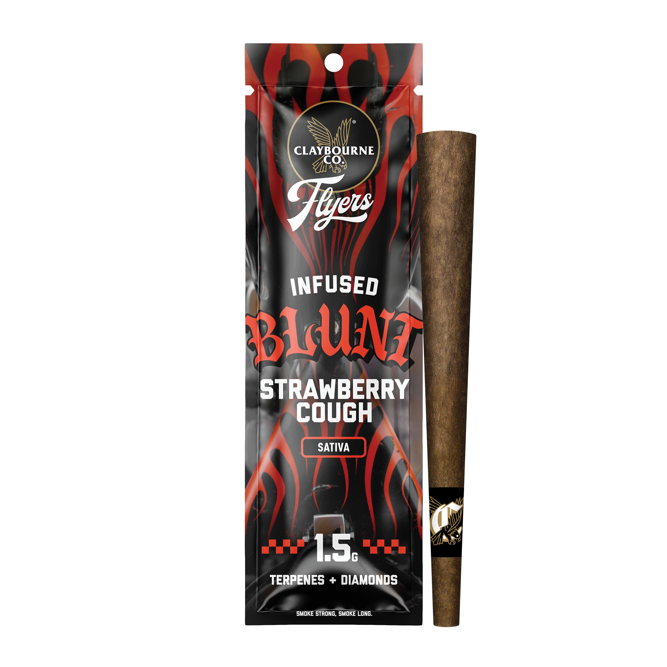 Photograph of product: Claybourne Co. Flyers Strawberry Cough (S) Infused Blunt 1.5g