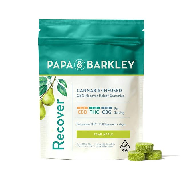 Photograph of product: Pear Apple | 1:1:1 CBD:CBG:TH-oui | 100mg Releaf Gummies