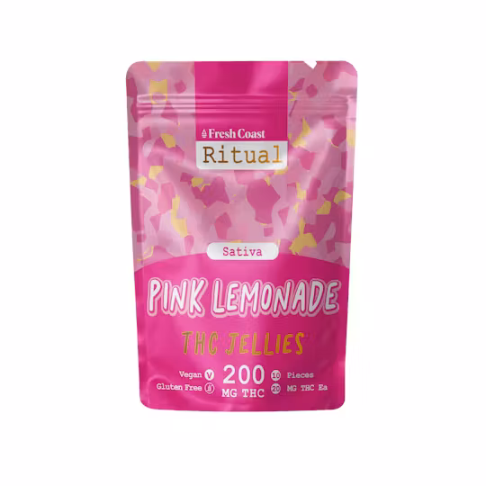Photograph of product: Jellies | Gummy | Pink Lemonade | 200mg