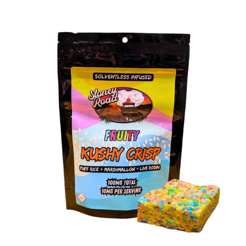 Photograph of product: Stoney Road | 100mg Fruity Kushy Crisp | Snack Bar