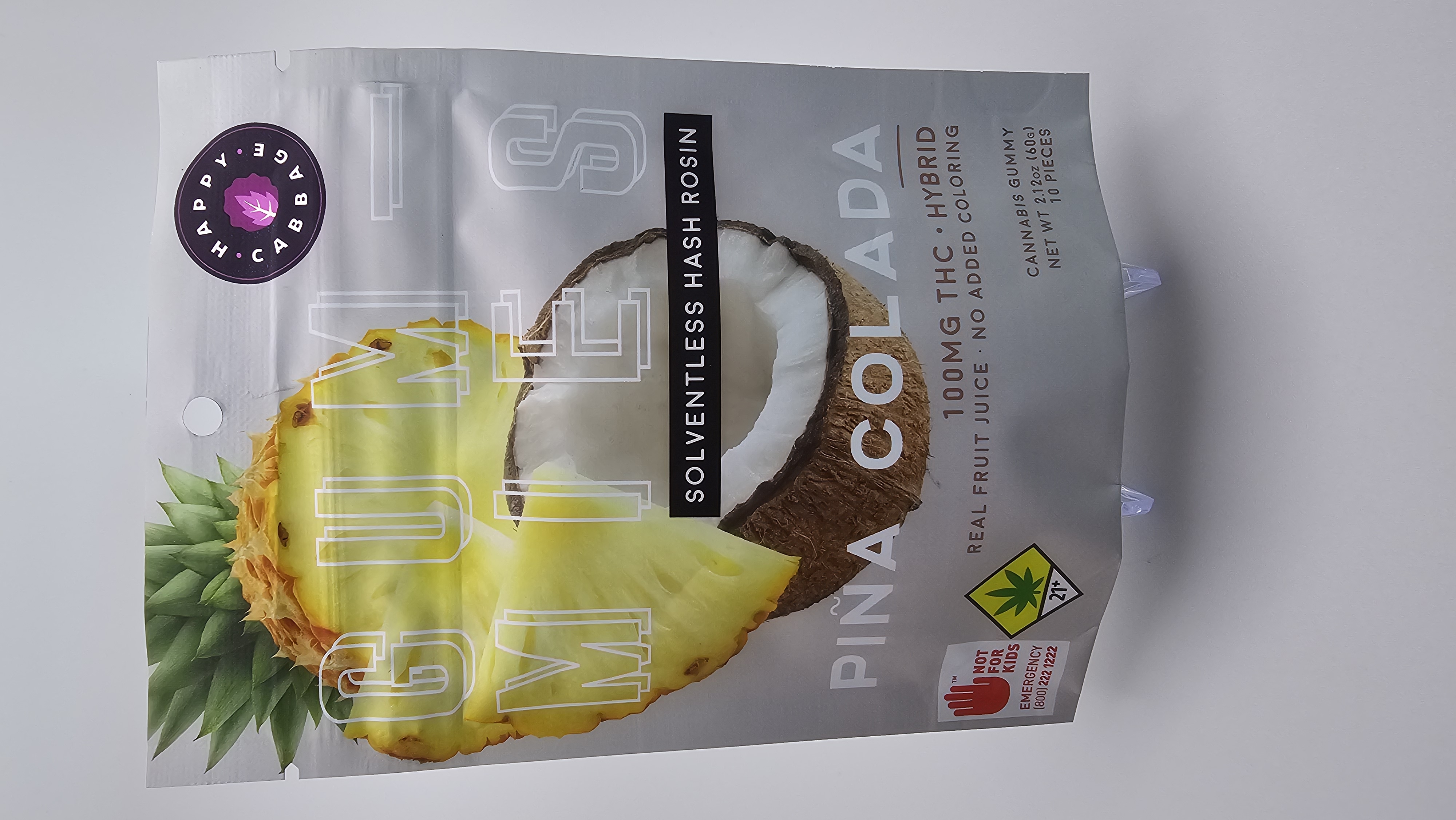 Photograph of product: Happy Cabbage - Pina Colada (S) - 100mg Solid Edible - 60g