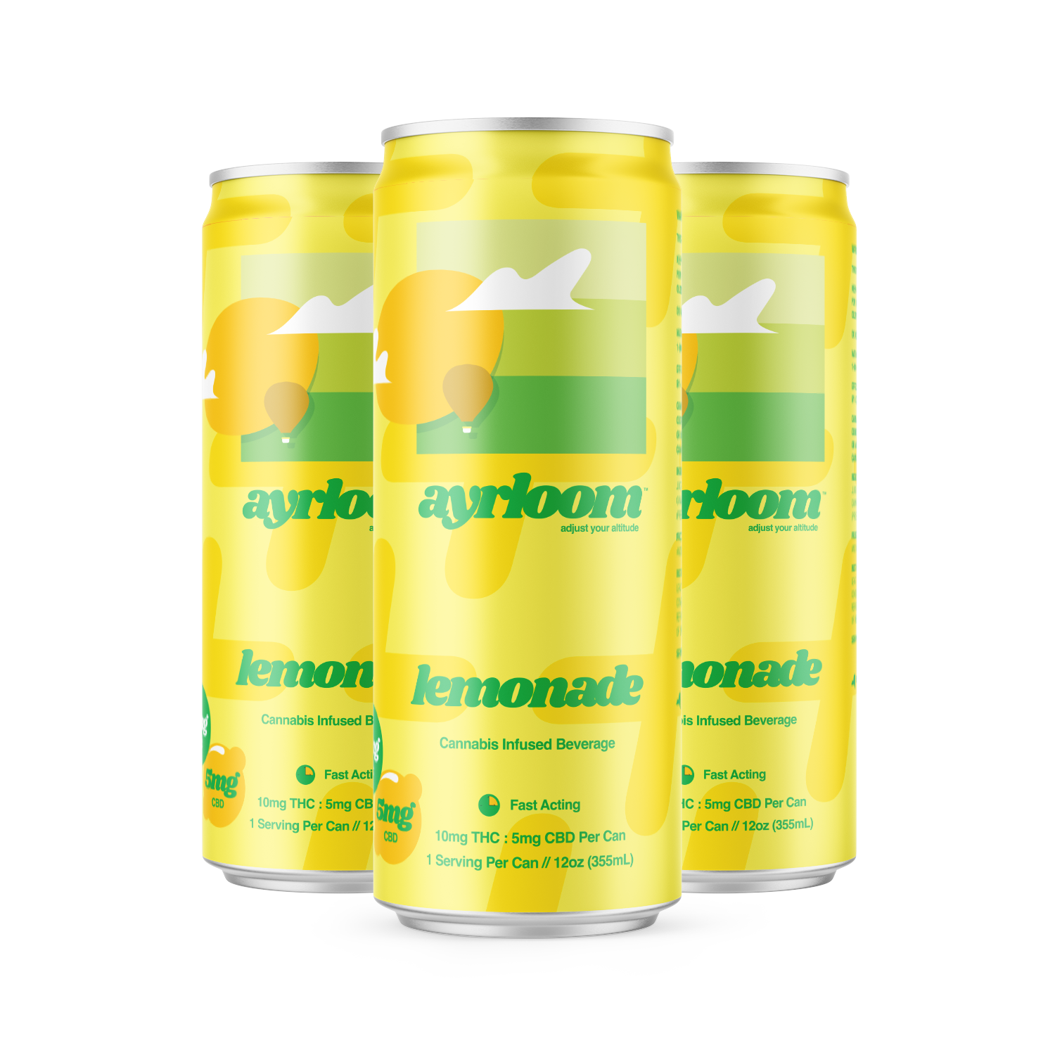 Photograph of product: AYRLOOM "UP" | LEMONADE 2:1 (TH-oui+CBD) | FAST ACTING BEVERAGE | 40MG(4PK)