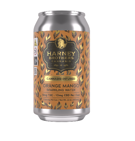 Photograph of product: Harney Brothers | Orange Mango Sparkling Water 12oz Single Can | 5mg