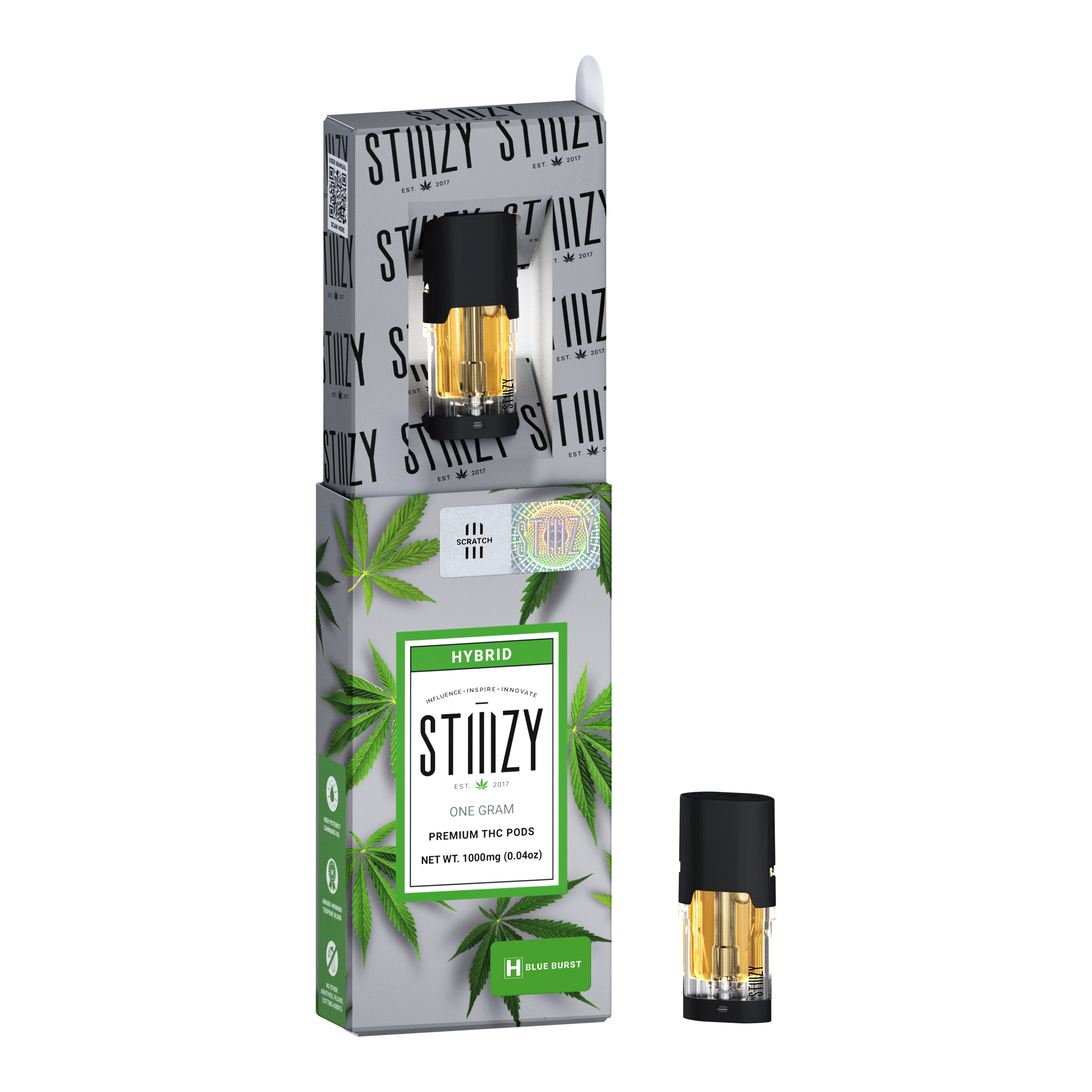Photograph of product: Stiiizy - Pod Distillate - Blue Burst (H) (1.0g)