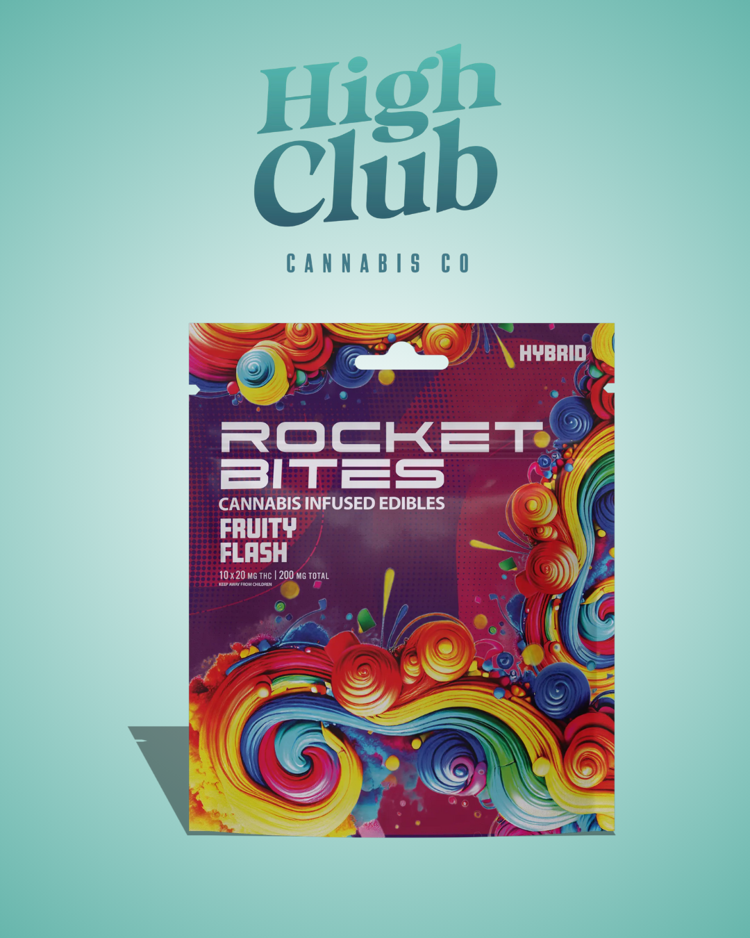 Photograph of product: Rocket Bites | Fruity Flash | 200mg Gummies