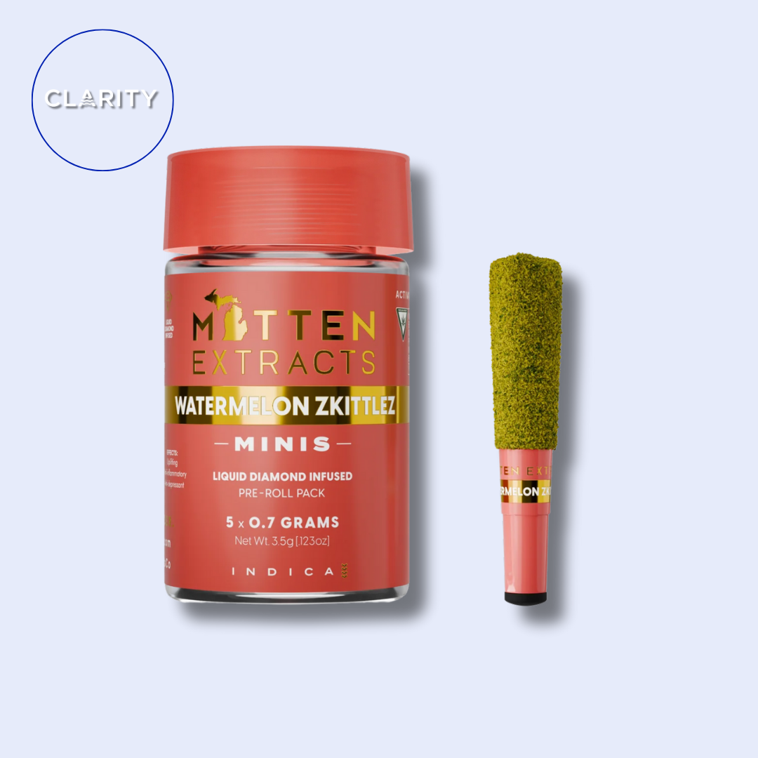 Photograph of product: Mitten Extracts Infused Prerolls 5pk | Watermelon Z