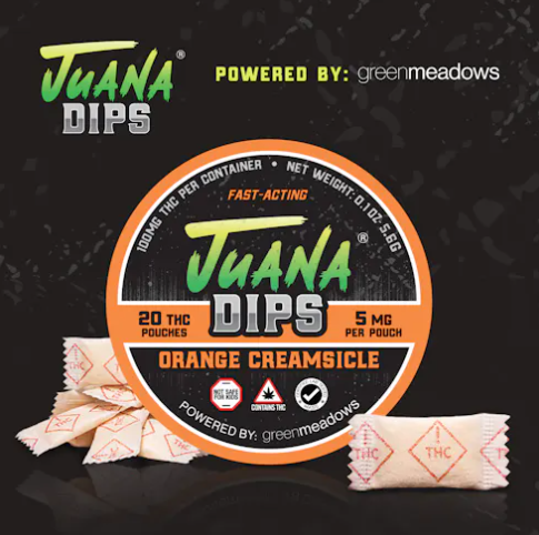 Photograph of product: JUANA DIPS - Orange Creamsicle Pouches - 20pk (5mg/100mg)