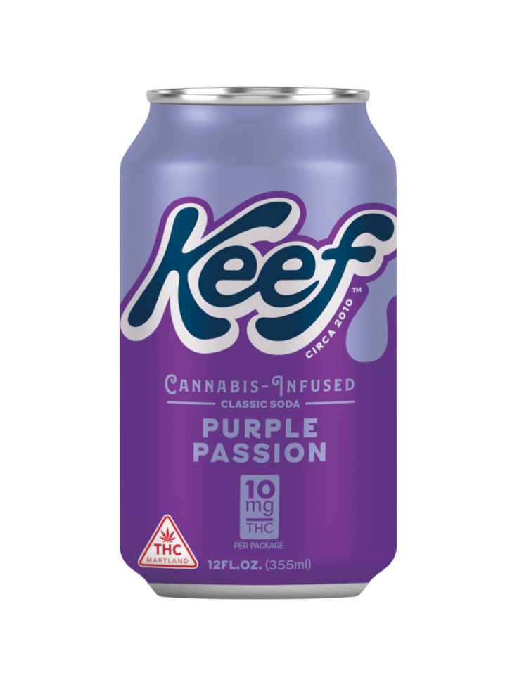 Photograph of product: 10mg Purple Passion Infused Soda 12oz