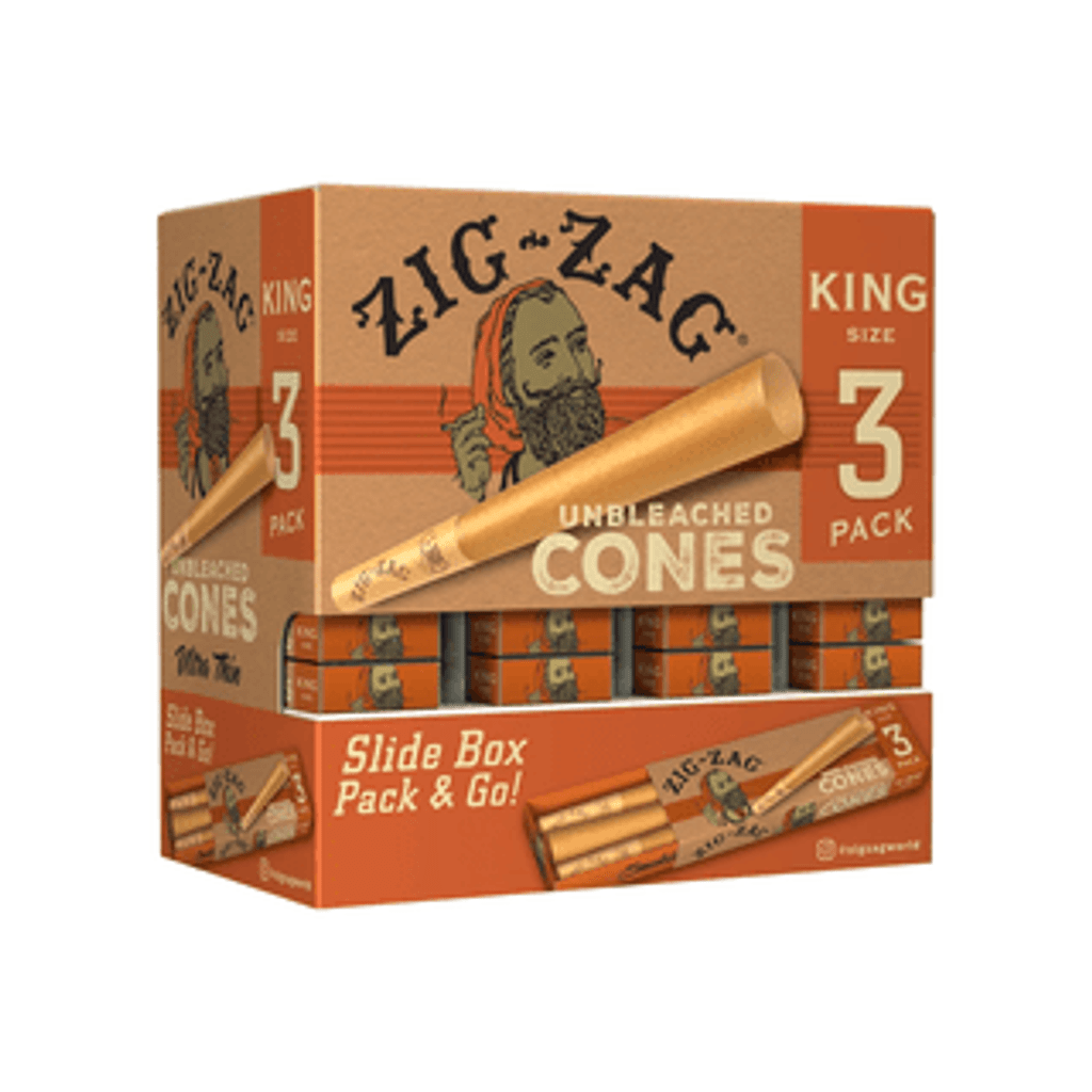 Photograph of product: (Zig Zag) Unbleached King Sized Cones 3pk
