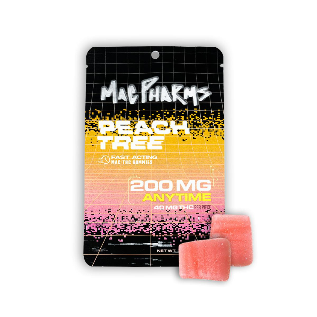 Photograph of product: Mac Pharms - 200mg Gummies - Peach Tree