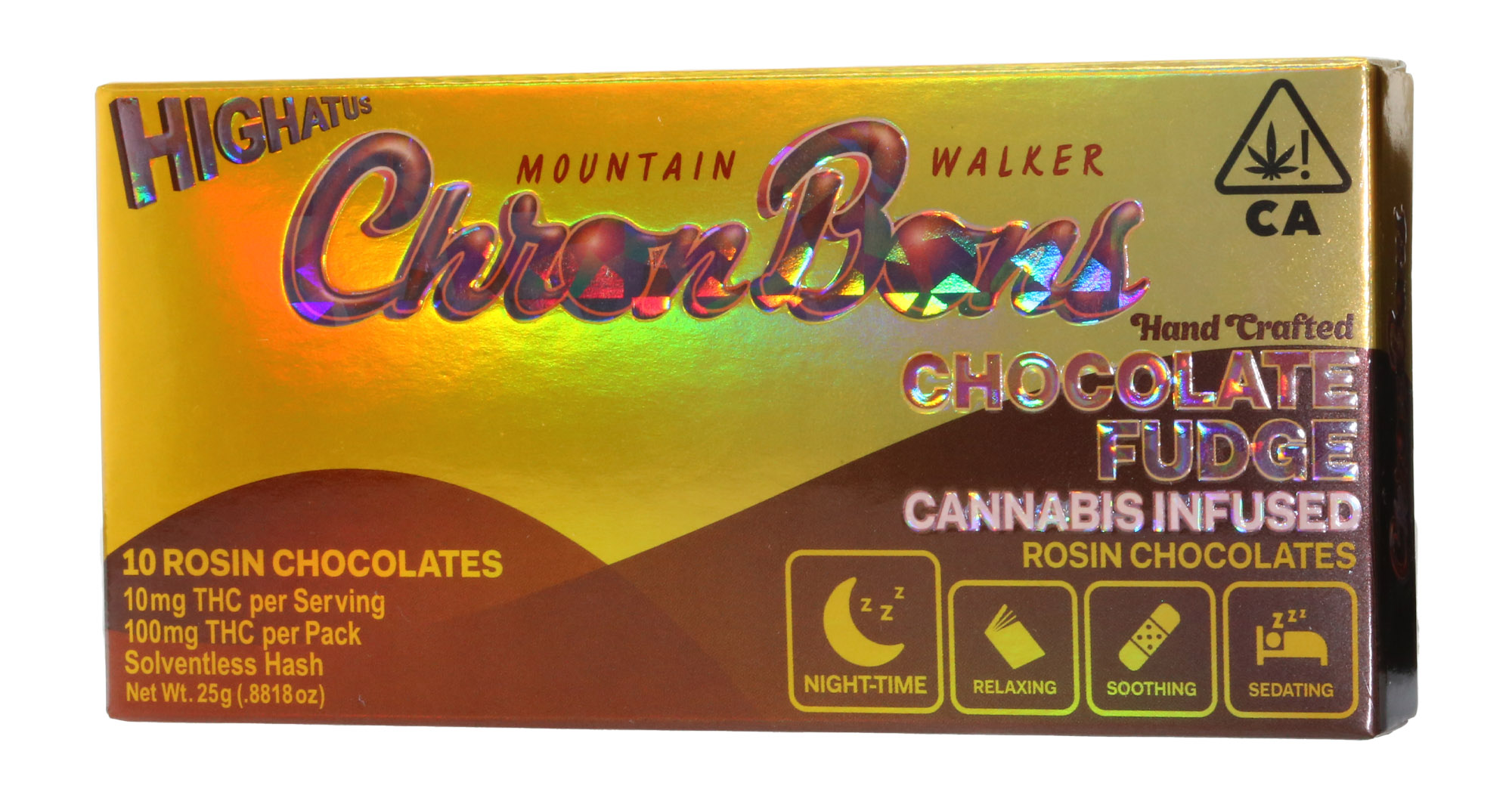 Photograph of product: Chocolate Fudge (10pk/100mg) Live Rosin Chronbons [I]