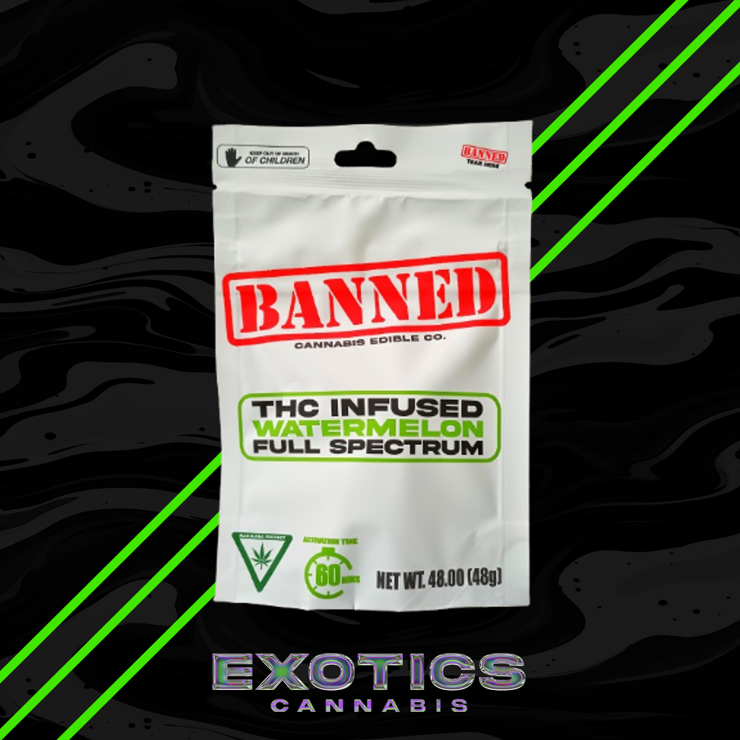 Photograph of product: Banned - Watermelon Full Spectrum Infused Gummies (4-Pack) 200mg (5/$30)