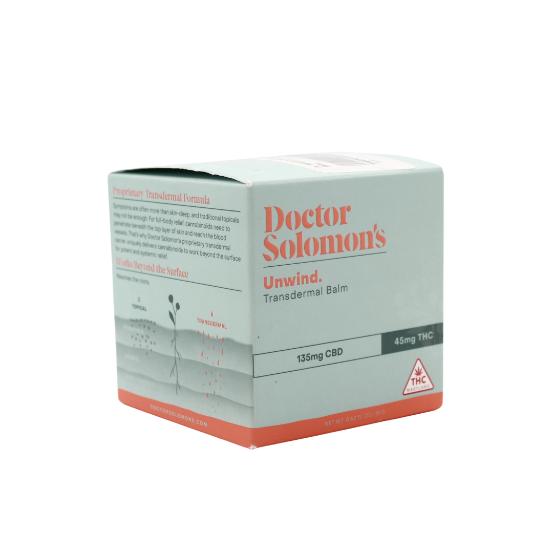 Photograph of product: Dr. Solomon's Unwind Balm 3:1 CBD:TH-oui 45mg TH-oui: 135mg CBD