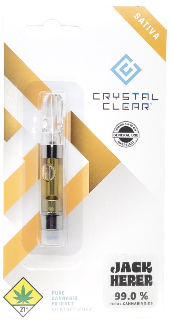 Photograph of product: Crystal Clear VAPE Jack Herer Distillate Cart 1g