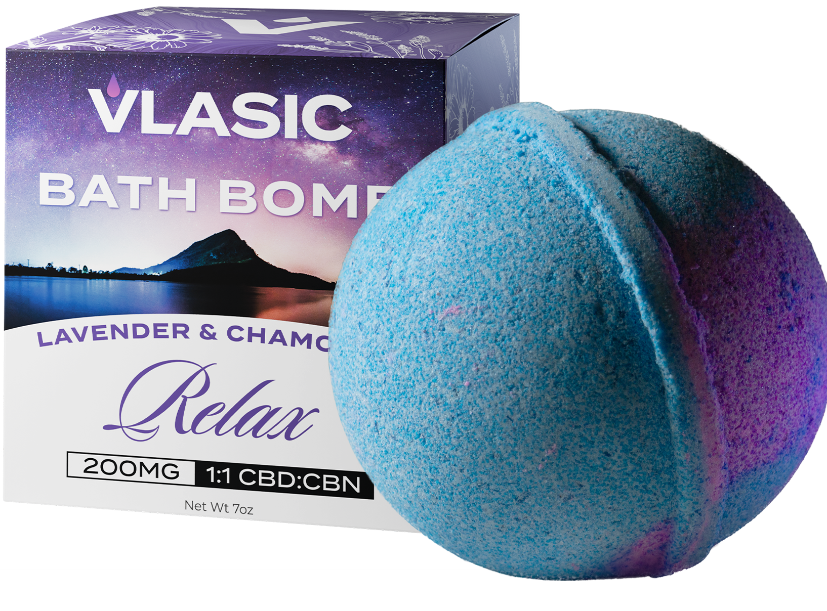 Photograph of Product: Vlasic Labs Relax CBD/CBN Bath Bomb (200mg)