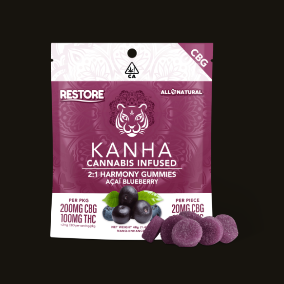 Photograph of product: 2:1 (CBG:THC) Harmony Gummies Acai Blueberry (100mg)