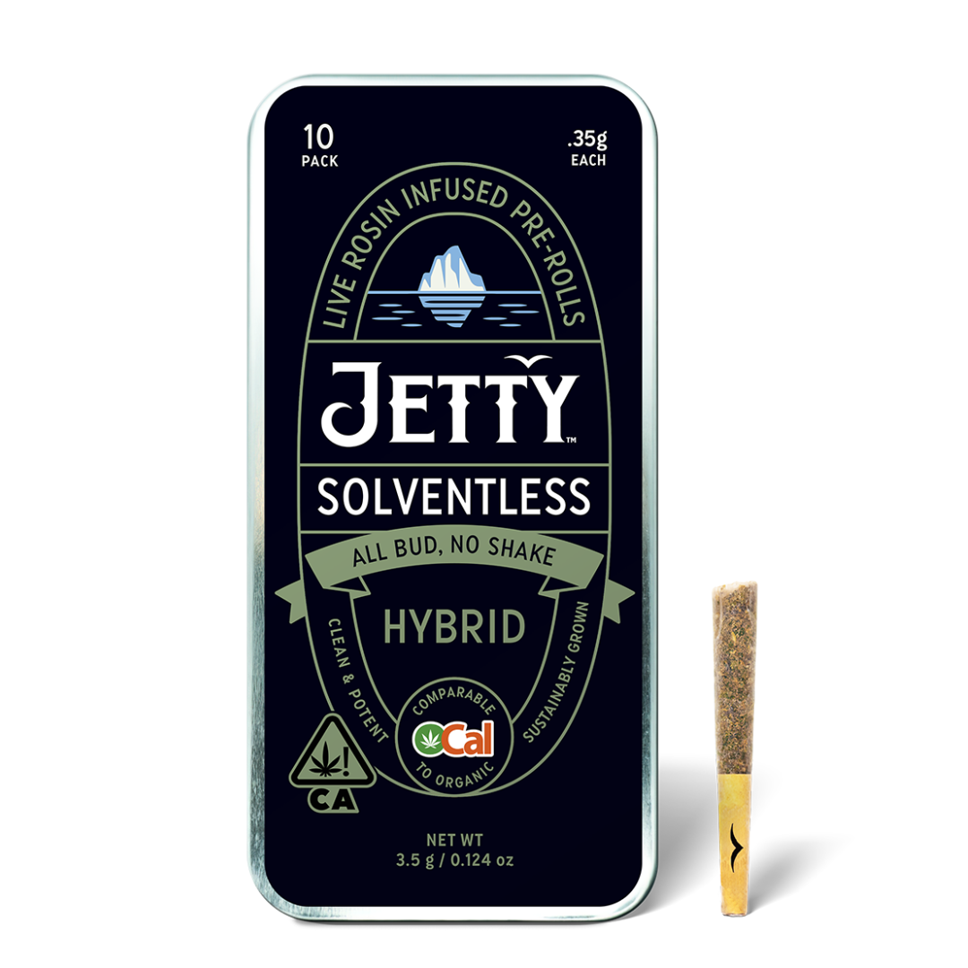 Photograph of product: JETTY EXTRACTS -GOVERNMINT OASIS X CADILLAC RAINBOWS SOLVENTLESS 3.5G 10 PACK