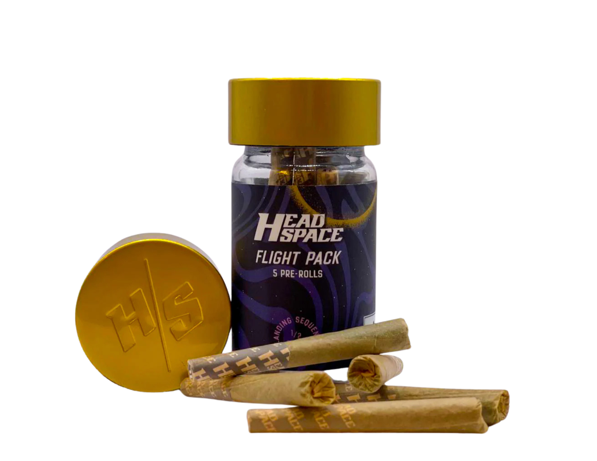 Photograph of Product: Head Space - Kiwi Kush X Lemon Cherry Gelato Prerolls Flight Pack 5Pk