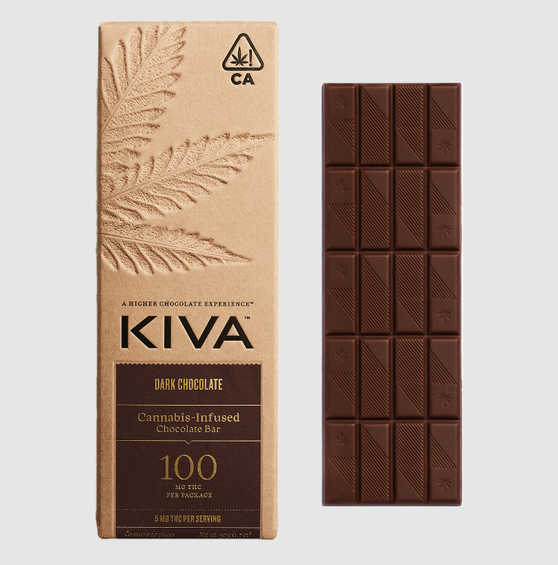 Photograph of product: Kiva | Dark Chocolate Bar   100 Mg