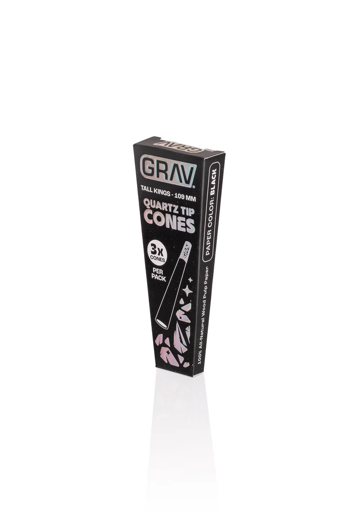 Photograph of product: Grav | Quartz Tip Black Cones 3pk | Tall Kings 109mm