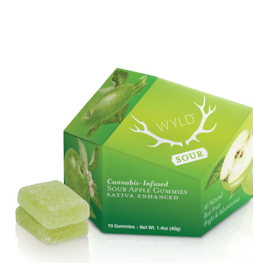 Photograph of product: Sour Apple Gummies | 100mg | 10ct (S)