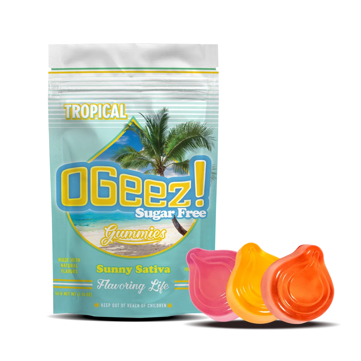 Photograph of product: OGeez - Tropical Sugar Free Oui'd - 100mg Gummies