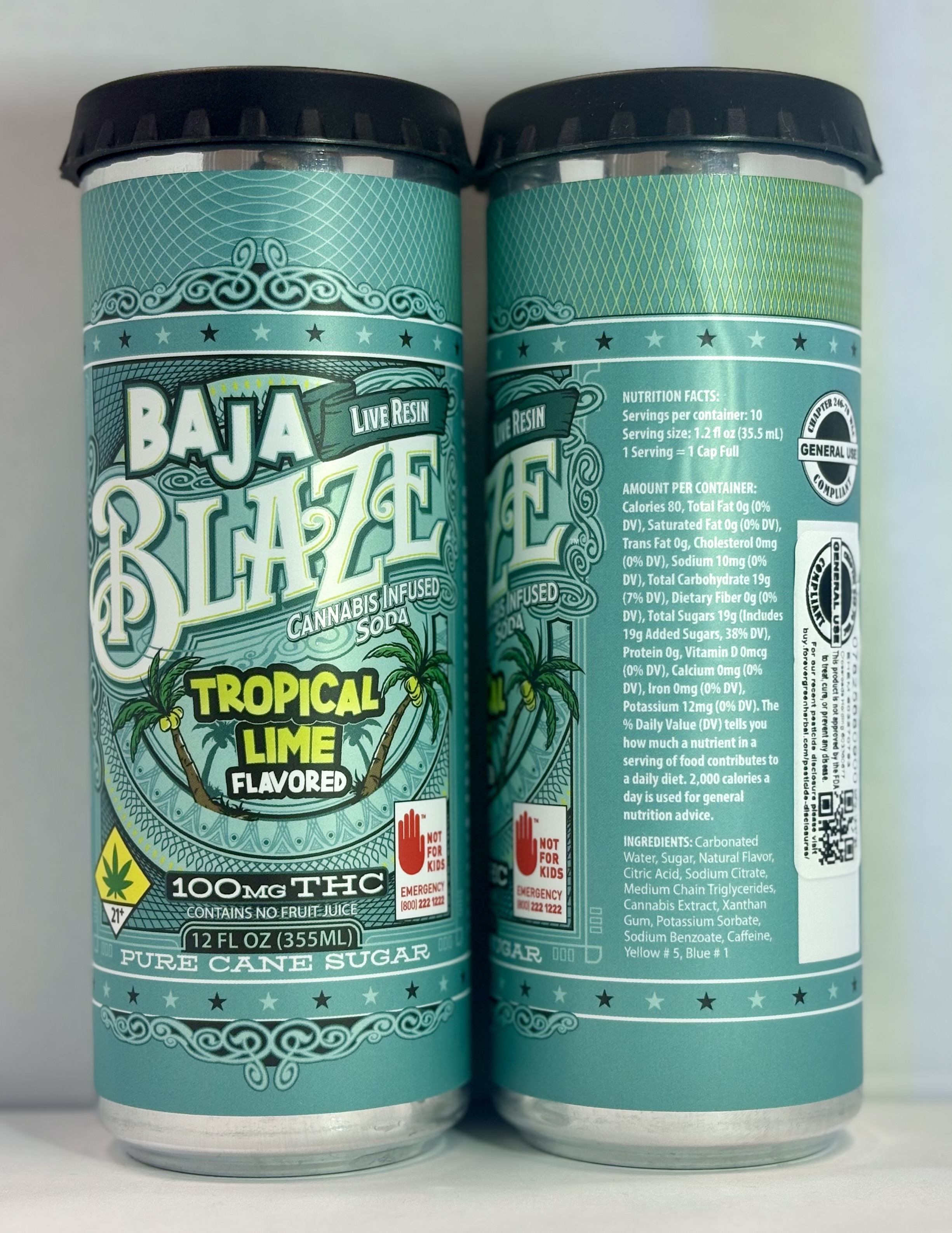 Photograph of product: Baja Tropical Lime | Soda 355ml