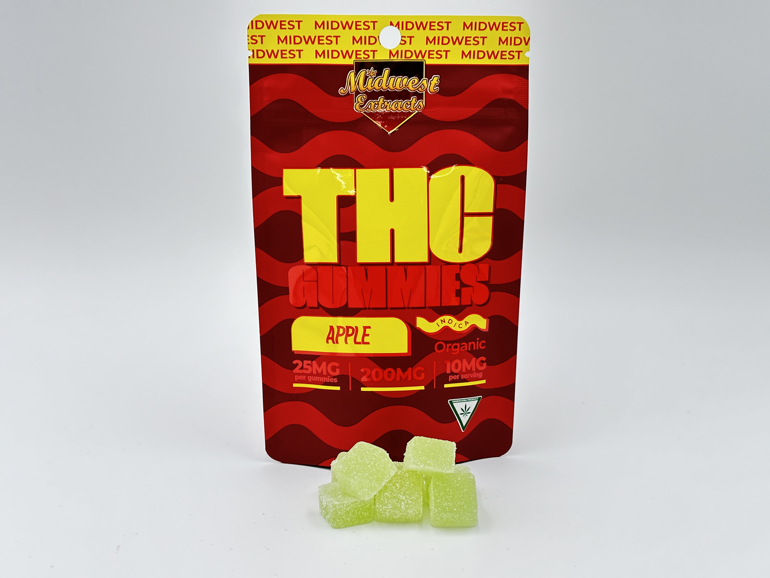 Photograph of product: Midwest Extracts - 200mg Gummies - Blue Razz Surge