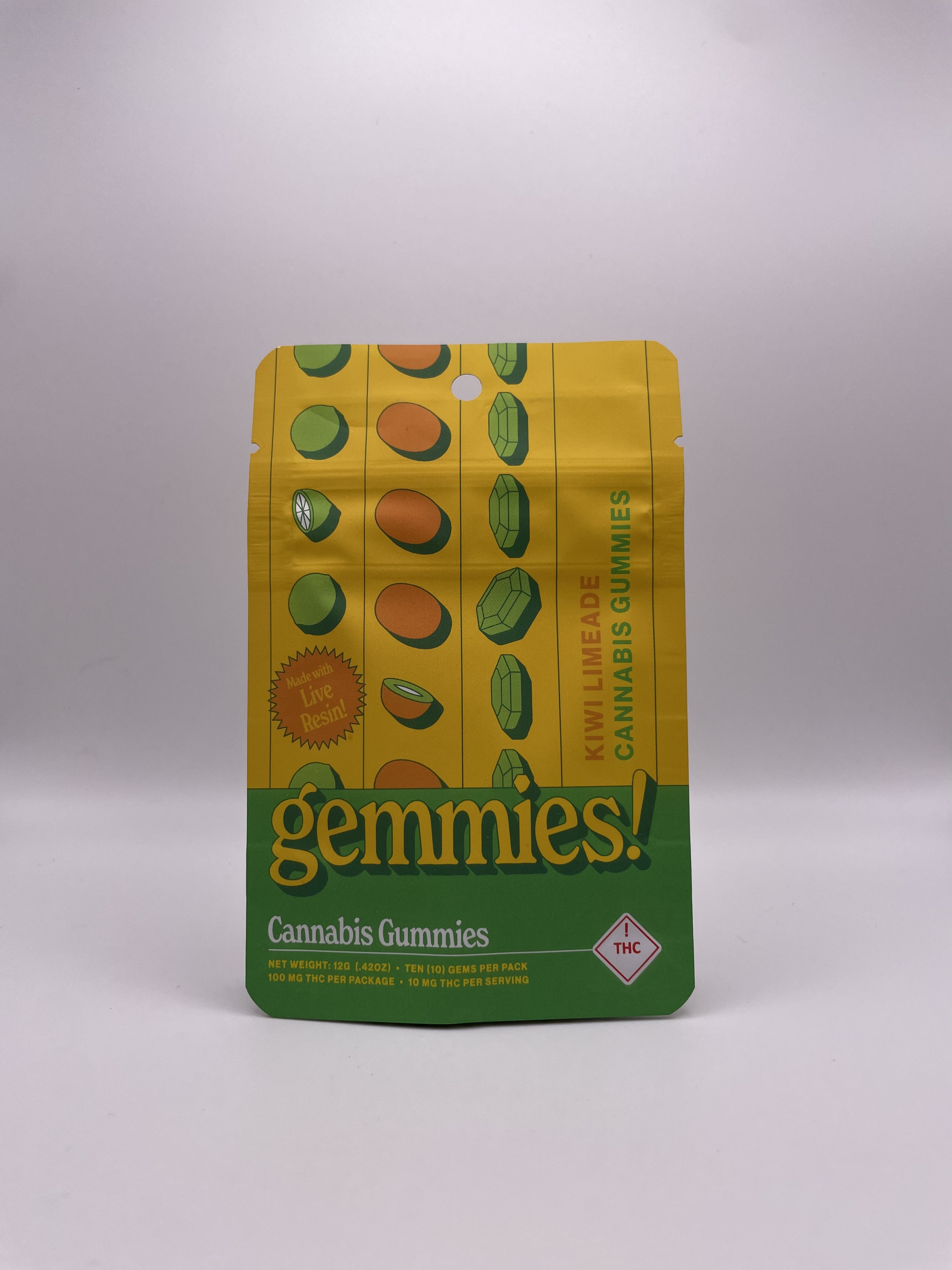 Photograph of product: Gemmies - Kiwi Limeade - 100mg Live Resin Gummies