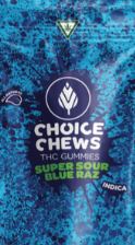 Photograph of product: Super Sour Blue Razz | Gummy Chews 200mg