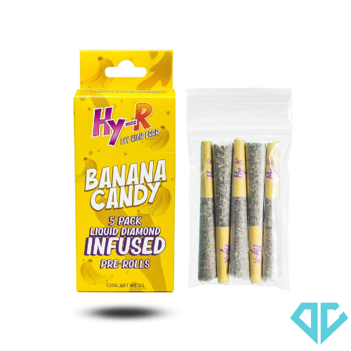 Photograph of product: Hy-R Banana Candy Infused Pre-Roll .6g 5 Pack