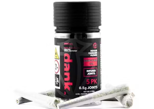 Photograph of product: DANK | Godfather OG | 0.5g Infused Pre-Rolls | 5pk