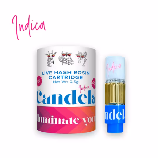 Photograph of product: Candela - Live au chocolat Rosin 510 Vape Cartridge - (.5g) - Oui'd - **BLUEBERRY KUSH**