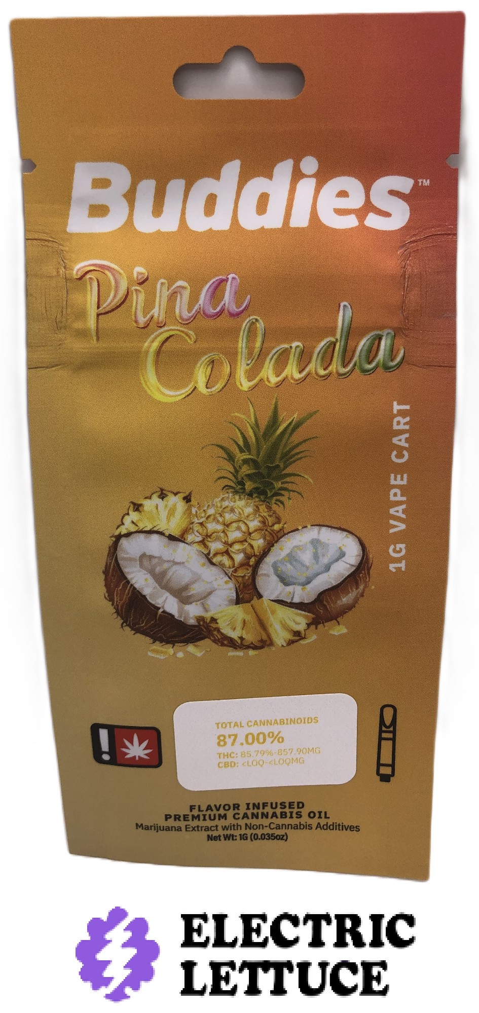 Photograph of product: Buddies Pina Colada Flavored Cartridge 1g