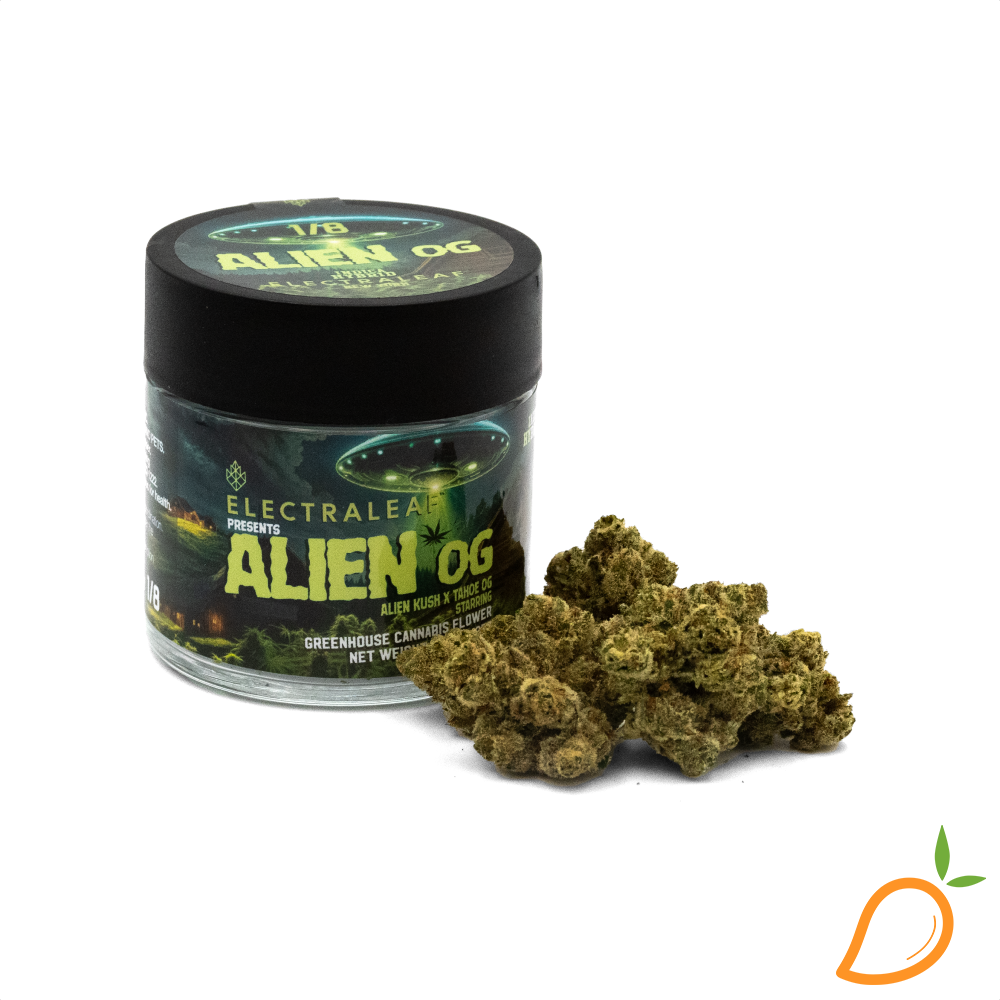 Photograph of product: 3.5g Alien OG Prepackaged Flower Electraleaf