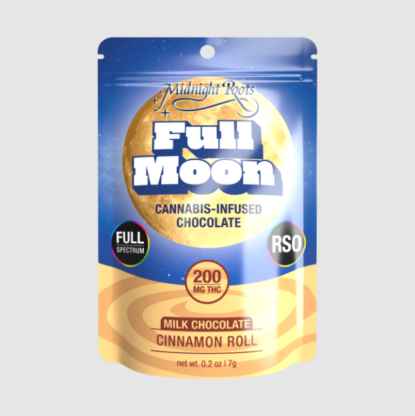 Photograph of product: Milk Chocolate Cinnamon Roll | 200mg x 1pk | Full Moon | Midnight Roots