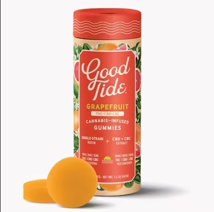 Photograph of product: Good Tide - Grapefruit - 1:1:1 TH-oui/CBD/CBC - 200mg (20mg 10pk)