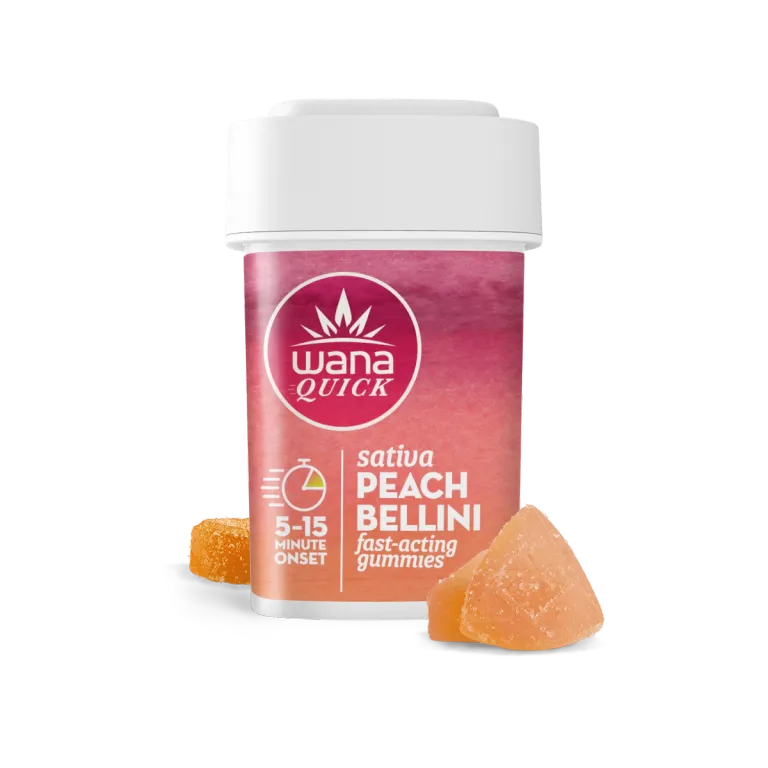 Photograph of product: Wana - Quick - Peach Bellini - 10ct Fast-Acting Gummies