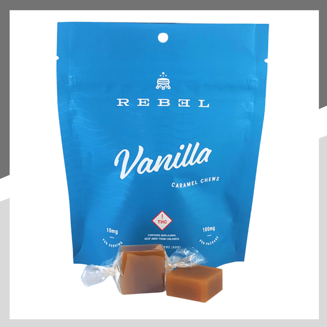 Photograph of product: Vanilla Bean Sea Salt Caramels | Candy | 10pk | 100mg