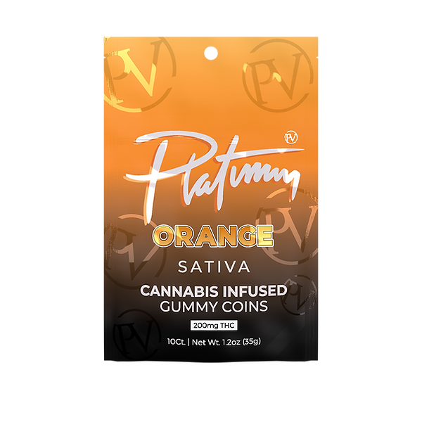 Photograph of product: Platinum Gummies- Orange 200mg