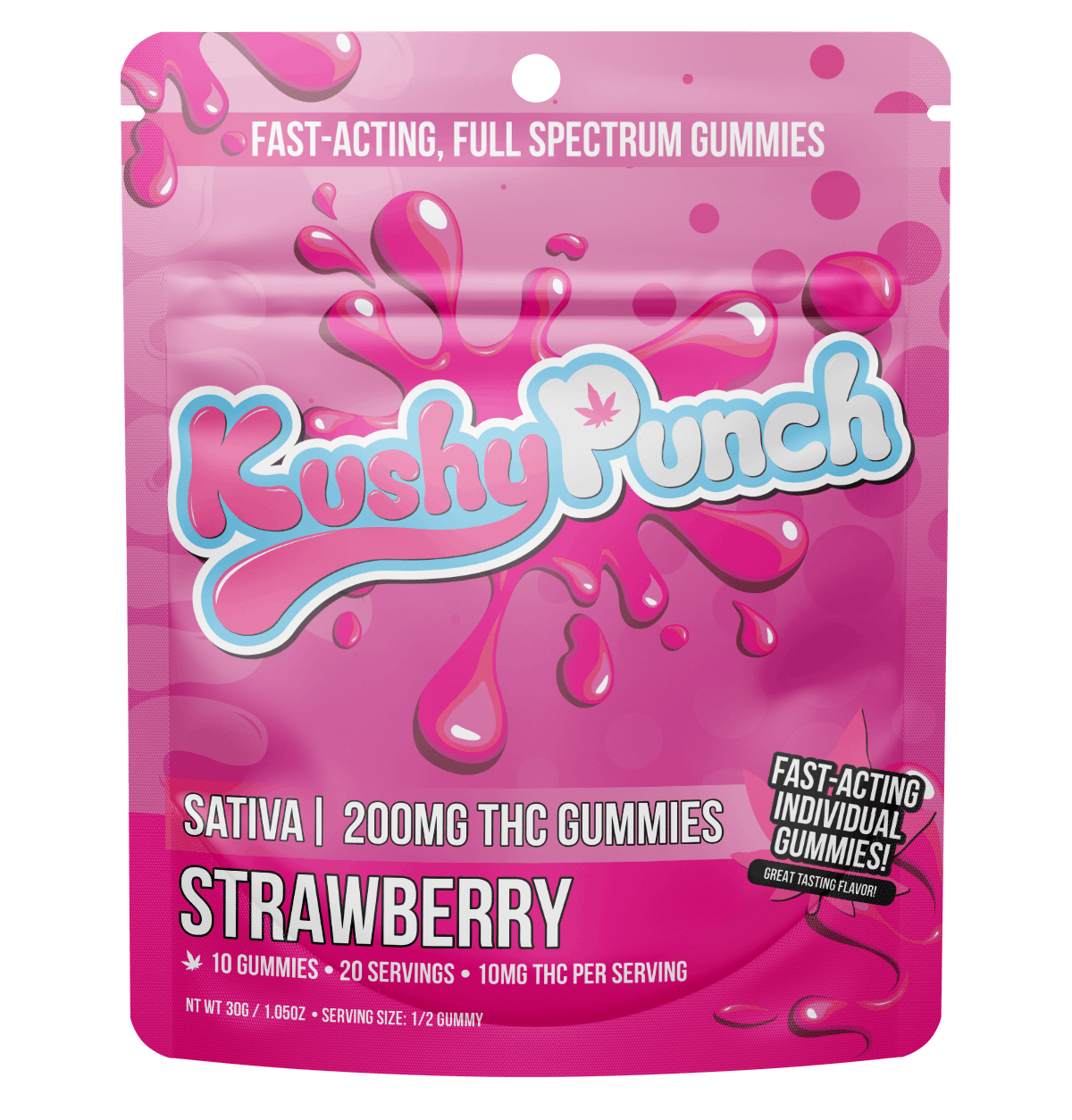 Photograph of product: Kushy Punch Oui'd/Strawberry 200mg Gummies