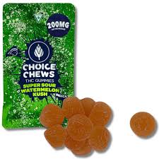 Photograph of product: Choice Super Sour Watermelon Kush Gummies 200mg