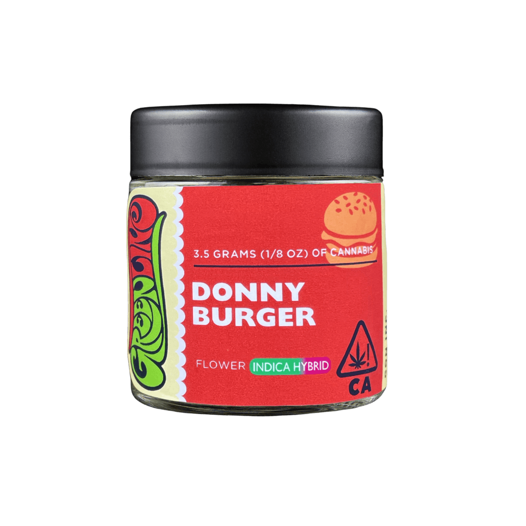 Photograph of product: 1/8 oz Donny Burger (Oui'd Hybrid) Indoor TH-oui:31% $39 or 2/$60 - 3.5g