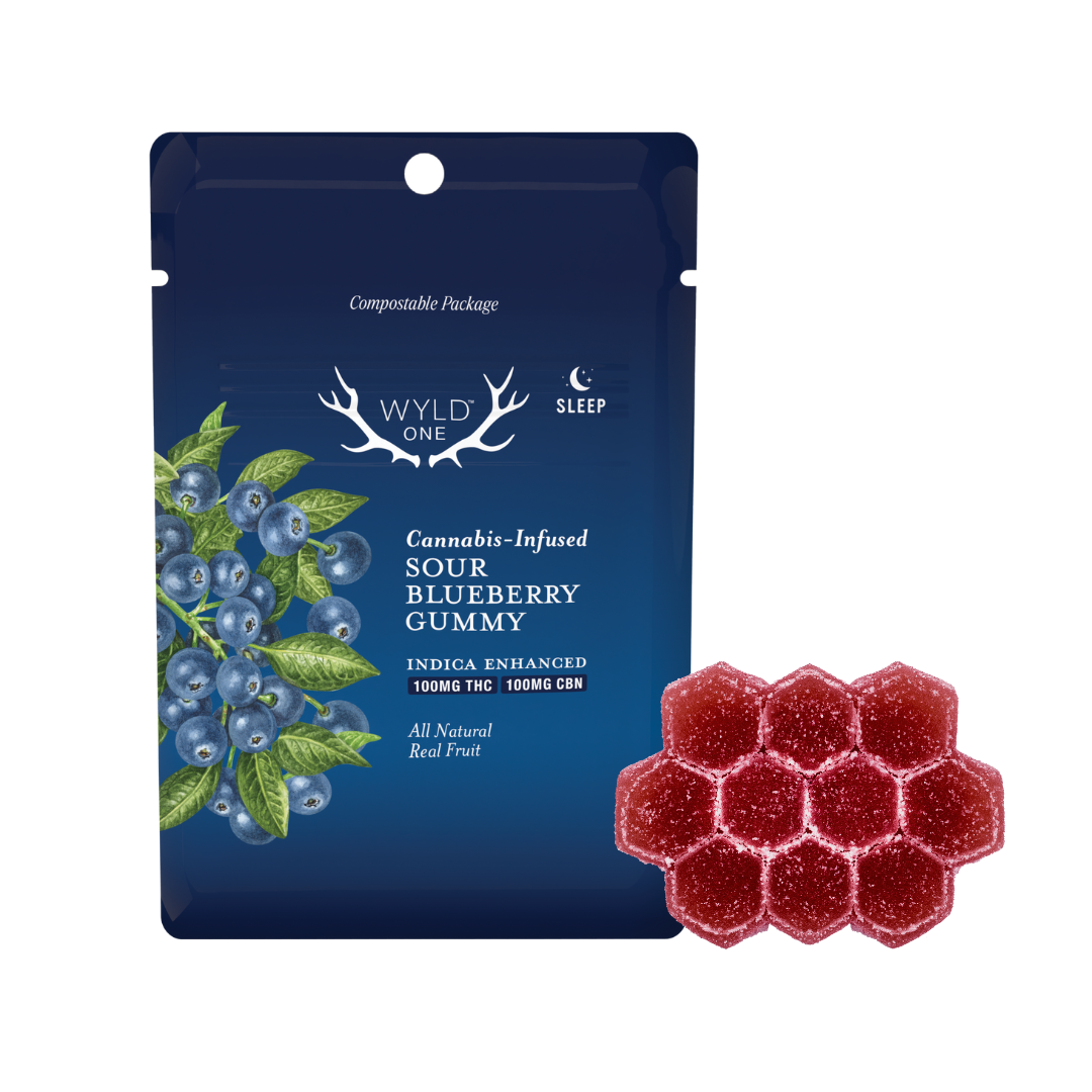 Photograph of product: Wyld - Single - Sour Blueberry CBN (Indica) - 100mg