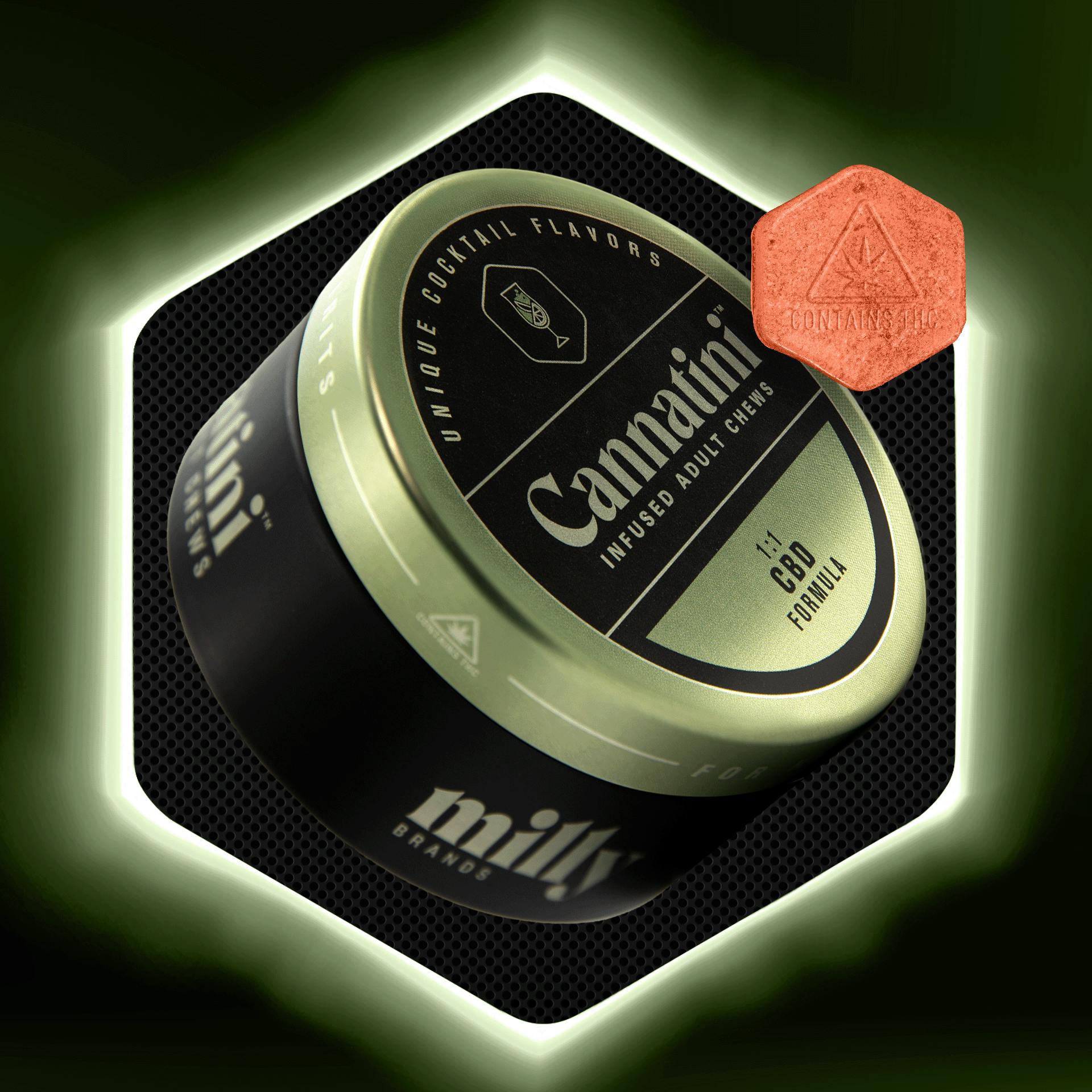 Photograph of product: Wild Strawberry Bellini (H) 200mg 1:1 TH-oui/CBD Gummies 20pk- Cannatini