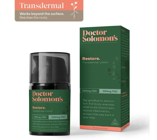 Photograph of product: Dr. Solomon's 1:1 Restore 400mg Lotion (TH-oui:CBD)