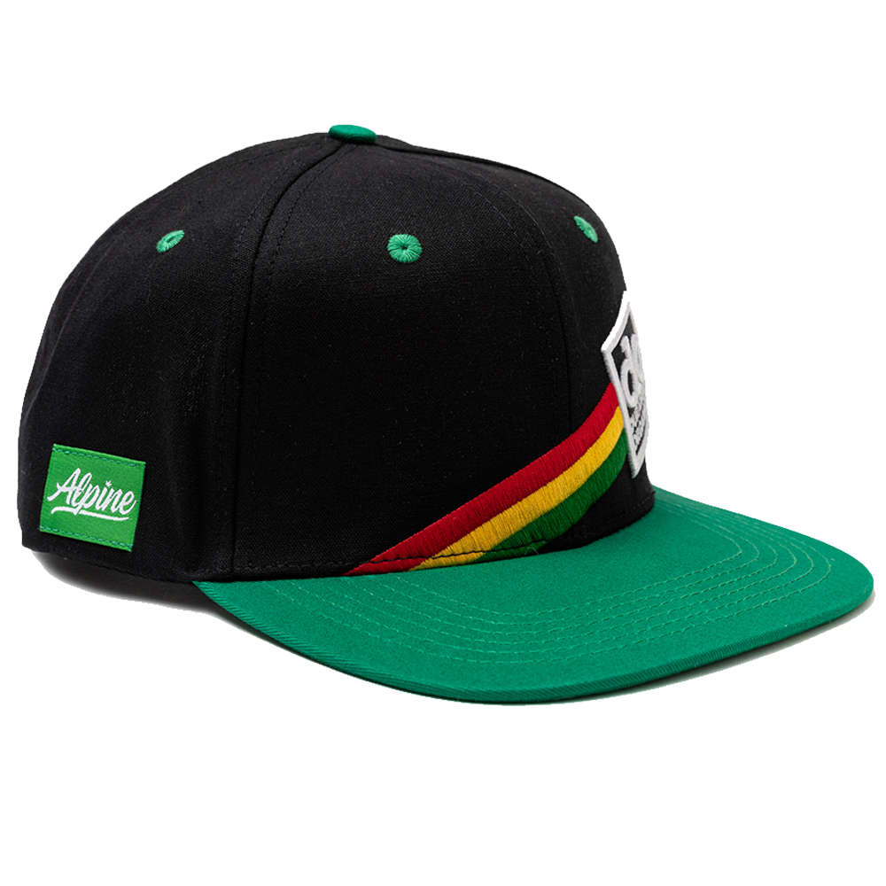 Photograph of product: Hat - Rasta Stripes - Black & Green